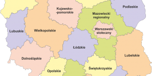 Podział Polski na jednostki NUTS 2 obowiązujący od 1 stycznia 2018 r.