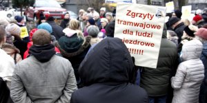 Pikieta przeciw budowie linii tramwajowej na Gocław