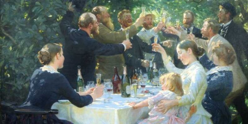 Hipp hipp hurra 1887-1888, olej na płótnie - Peder Severin Krøyer