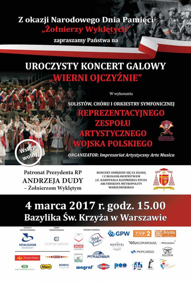 Plakat koncertu "Wierni Ojczyźnie"