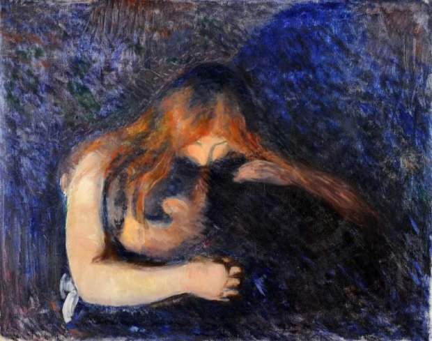The vampire (Wampir), 1893, olej na płótnie - Edvard Munch