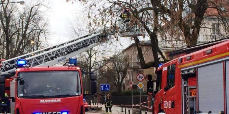 Akcja strażaków na ulicy Saskiej