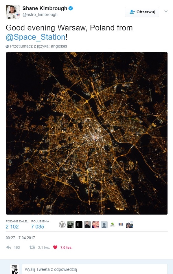 Twit z życzeniami dla Polaków i Warszawy