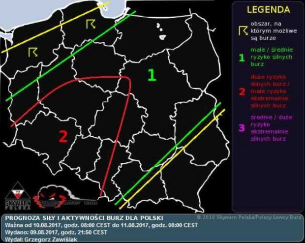Prognoza Konwekcyjna dla Polski. 10-11.08.2017