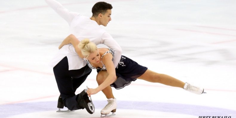 Justyna Plutowska i Jeremie Flemin w trakcie Warsaw Cup 2017