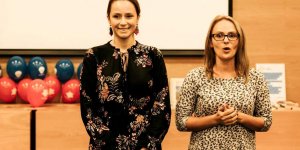 Monika Mrozowska i Katarzyna Nawrocka - na otwarciu Zaczytanej Biblioteki numer 600