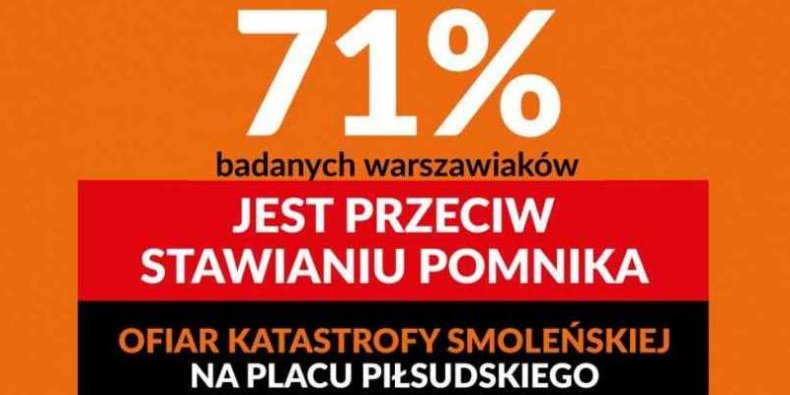 badanie opinii mieszkańców Warszawy dotyczące pomnika smoleńskiego na pl. Piłsudskiego