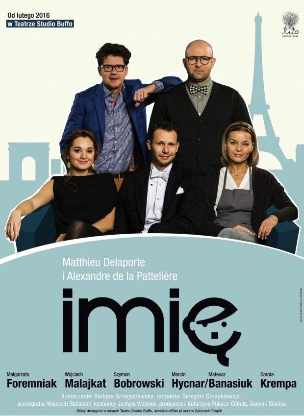 Plakat spwktaklu "Imię" w Teatrze Studio Buffo