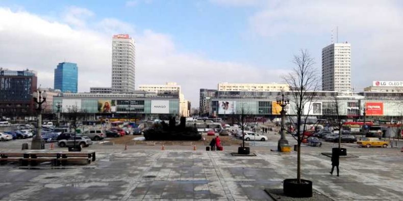 Centrum Warszawy - Widok w osi ulicy Złotej