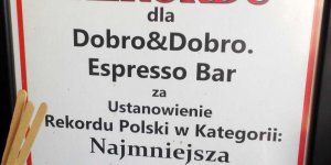Certyfikat najmniejszej kawiarni dla Dobro i Dobro