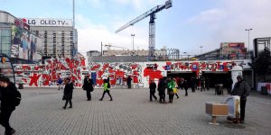 Mural "Marzec '68" - przy stacji "Metro Centrum". Autor: Andrzej Wieteszka