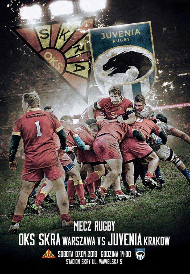 Plakat meczu rugby Skra vs Juvenia