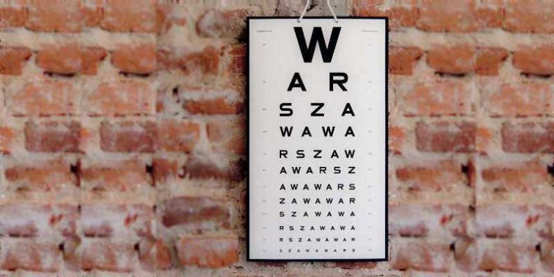 Tablica okulistyczna "Warszawa" - laureatka 1. konkursu. Autor: Studio "No to ładnie"
