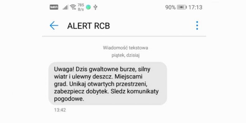 Alert RCB na Twoim telefonie