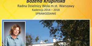 Sprawozdanie Bożeny Krupińskiej - radnej dzielnicy Wola