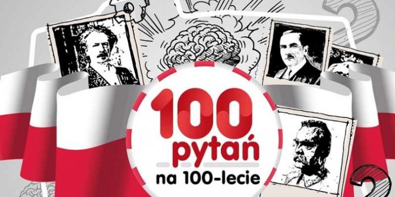 Fragment plakatu konkursu 100 pytań na 100-lecie