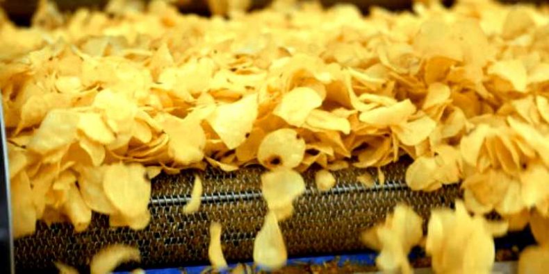 Chipsy na taśmie produkcyjnej w Grodzisku Mazowieckim