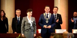 Rafał Trzaskowski i Hanna Gronkiewicz-Waltz - nowy prezydent Warszawy i ustępująca prezydent stolicy.