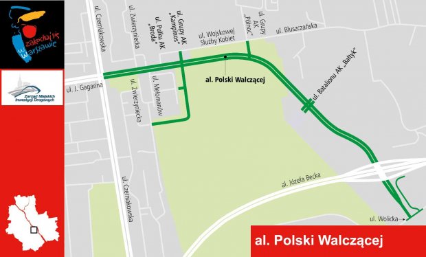 Przebieg al. Polski Walczącej