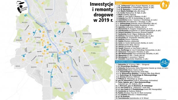 Inwestycje i remonty w 2019 roku - chodniki i rowery