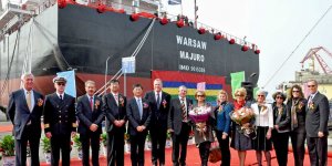 MS Warsaw - ceremonia chrztu w stoczni Chengxi w Jiangyin. 14 listopada 2012 roku