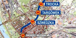 II linia metra - mapka odcineka północno-wschodniego