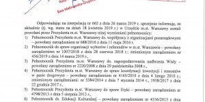 Pełnomocnicy Prezydenta Warszawy - odpowiedź na interpelację radnej Olgi Semeniuk str. 1