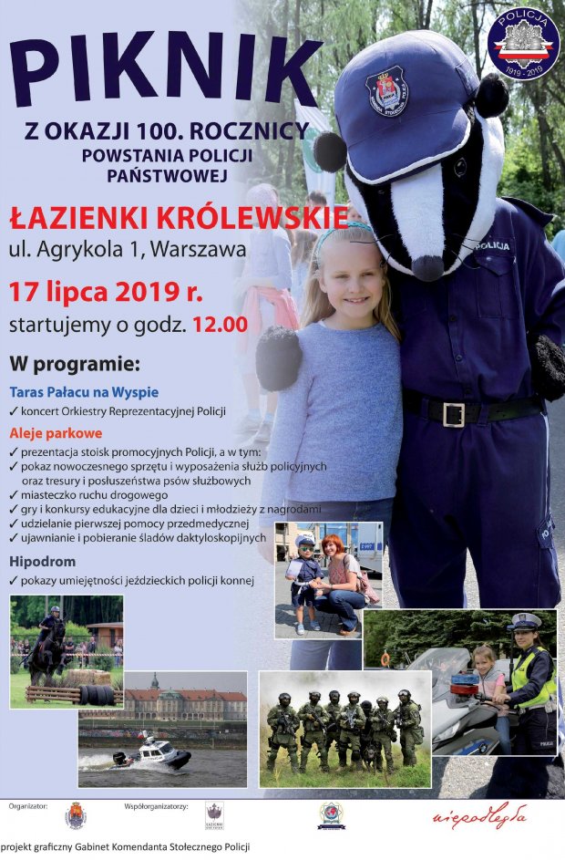 Piknik Policyjny w Łazienkach Królewskich (plakat)