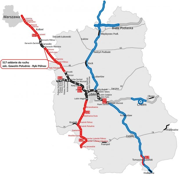 Nowy odcinek drogi S17 - Garwolin - Ryki