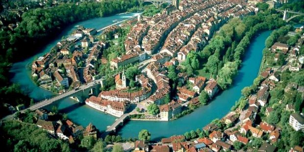 Berno, Szwajcaria - widok z lotu ptaka