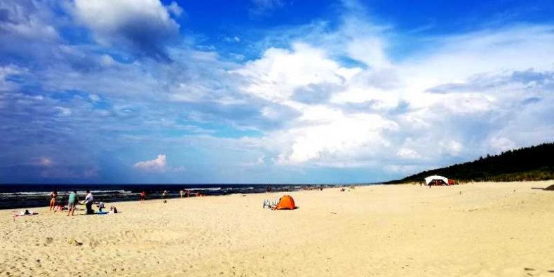 Plaża w Jantarze nad Zatoką Gdańską