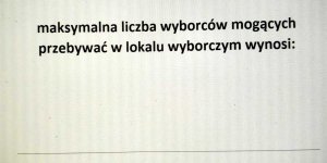 Wybory - informacja o dopuszczalnej liczbie wyborców w lokalu wyborczym