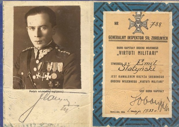 Emil Słatyński - legitymacja Virtuti Militarii 