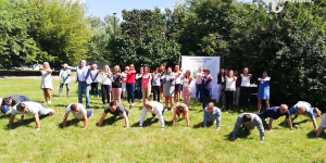 Przed startem do ćwiczeń - Pracownicy Wojewódzkiego Urzędu Pracy w Warszawie