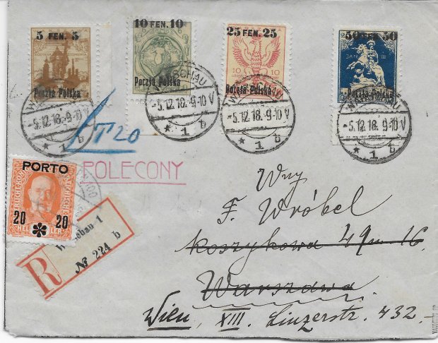 List R z Warszawy do Wiednia nadany 5.12.1918