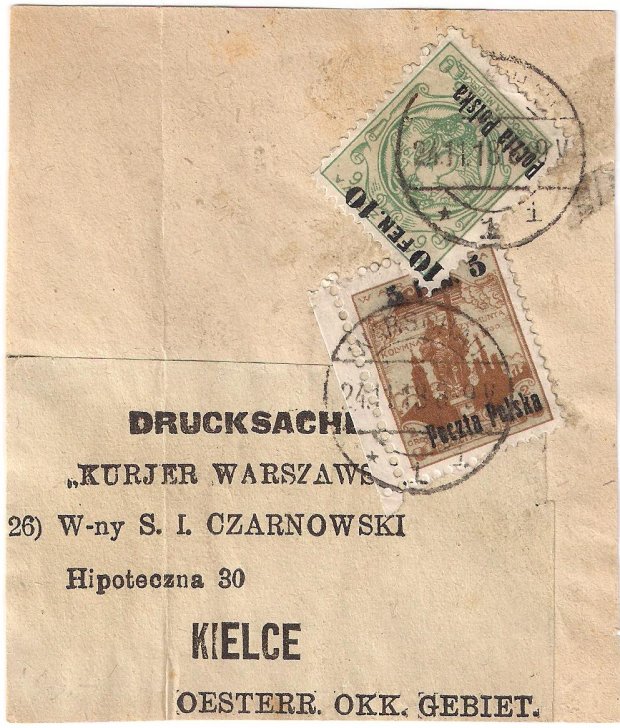 Opaska z Warszawy do Kielc nadana 24.XI.1918