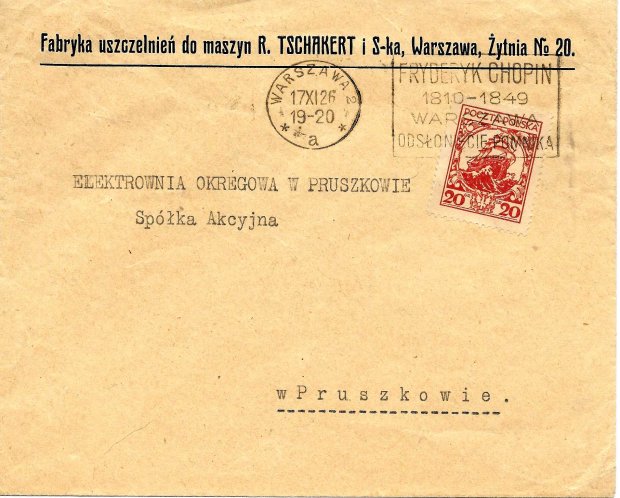 Fot. 3. Nakładka na wirnik stemplujący o treści „ FRYDERYK CHOPIN / 1810 – 1849 / WARSZAWA / ODSŁONIĘCIE POMNIKA”. Fot. Jacek Kosmala