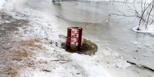 Wisła w Płocku - zatory lodowe fotografował Marcin Banaszkiewicz