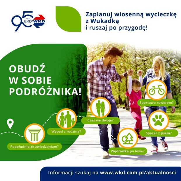 Wypoczynek i rekreacja z WKD plakat