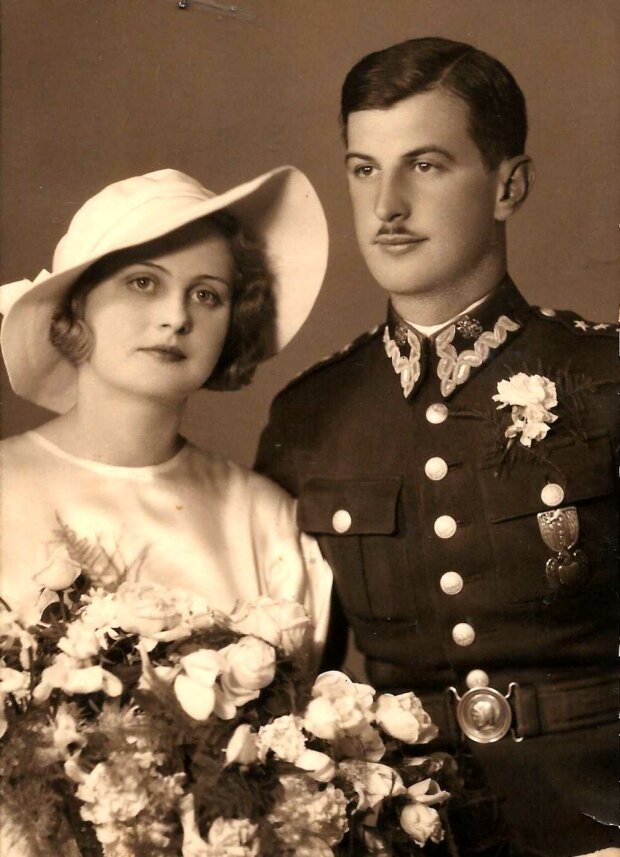 Kapitan Jerzy Bychowiec z żoną z żoną Bronisławą z domu Żukowską