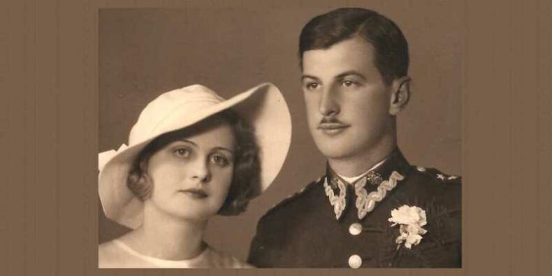 Kapitan Jerzy Bychowiec z żoną