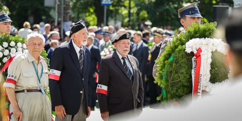 Powstańcy - od lewej Eugeniusz Tyrajski, Leszek Żukowski i Zbigniew Galperyn. Fot PO RP