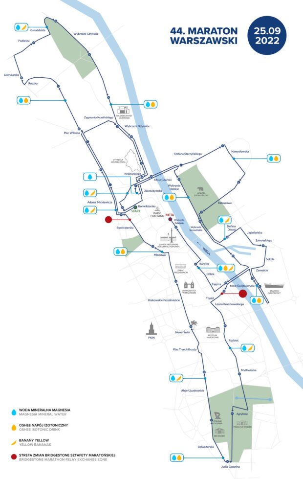 Maraton Warszawski 2022 - mapa trasy