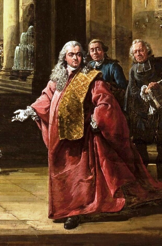Bernardo Bellotto. autoportret w stroju ambasadora weneckiego (fragment obrazu). Źr. Wikimedia
