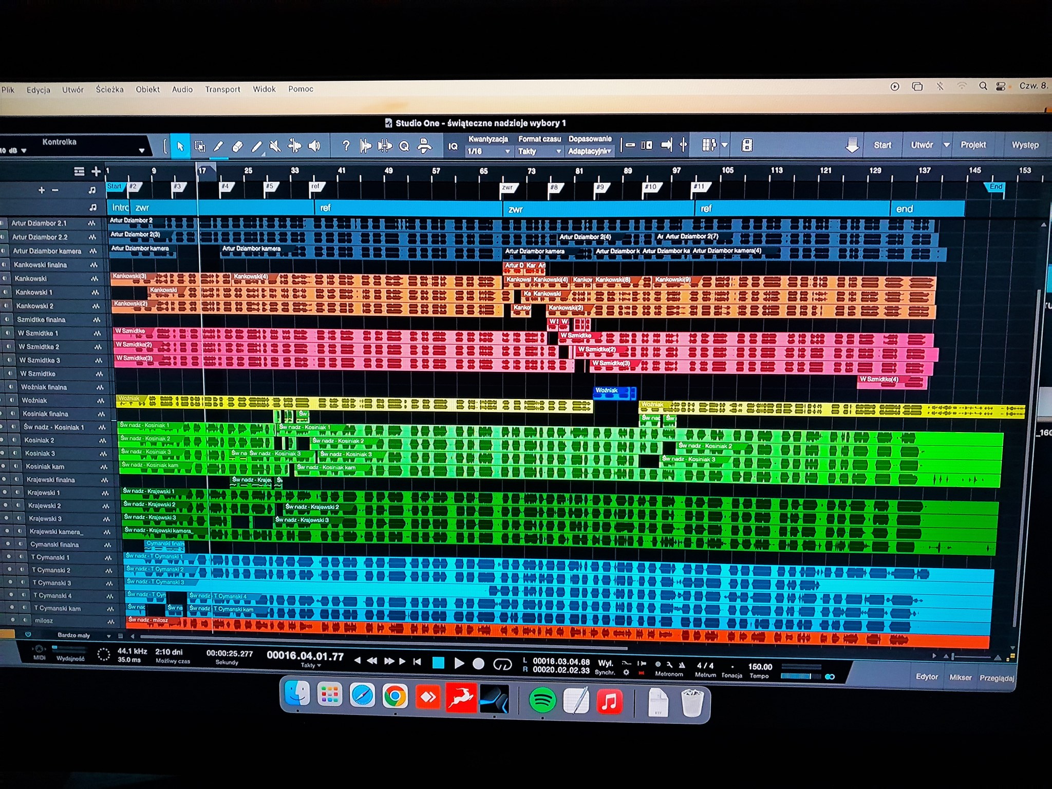GUI systemu do nagrywania - widok ekranu komputera