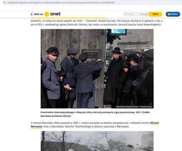 Onet.pl - fragment strony. Fot. prt.sc