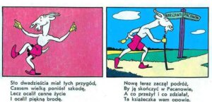 Koziołek Matołek - obrazki z komiksu z tekstem