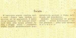Życzenia Świąteczne - Biuletyn Informacyjny nr 50 z 24 grudnia 1942 r.