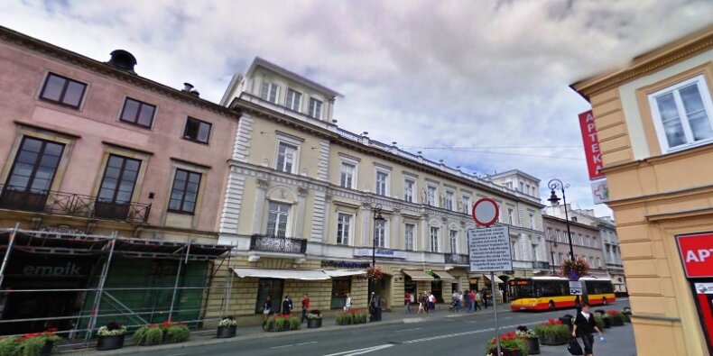 Pałac Kossakowskich. Ulica Nowy Świat 19. Fot. Google Street View