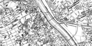 Wycinek Planu Warszawy z 1935 r. Zarząd Miejski w m. st. Warszawie - Dział Regulacji i Pomiarów w 1935. Skala 1 do 100 000. Skan Wikimedia